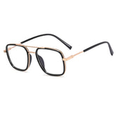 2025 Vintage fashion double bridge glasses anti blue light metal frame glasses